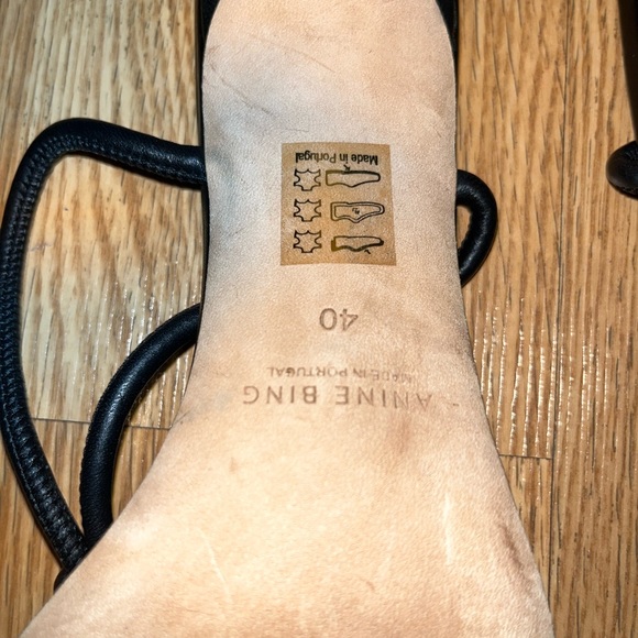 Anine Bing Valentina Leather 80mm Sandals in Black Size 40 - Picture 4 of 6